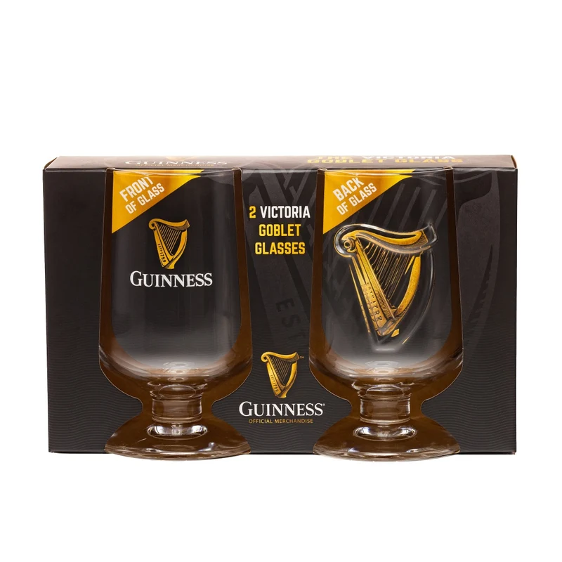 Guinness 2pk Embossed Goblet Glass