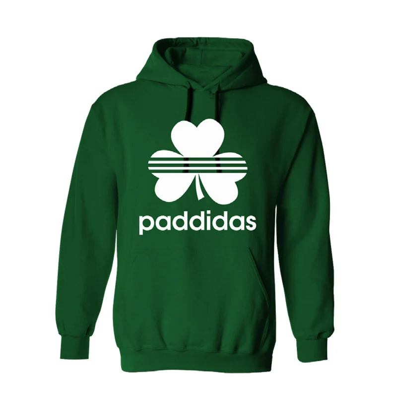 Paddidas Shamrock Hoodie – Funny Irish Clover Parody Pullover (Unisex)