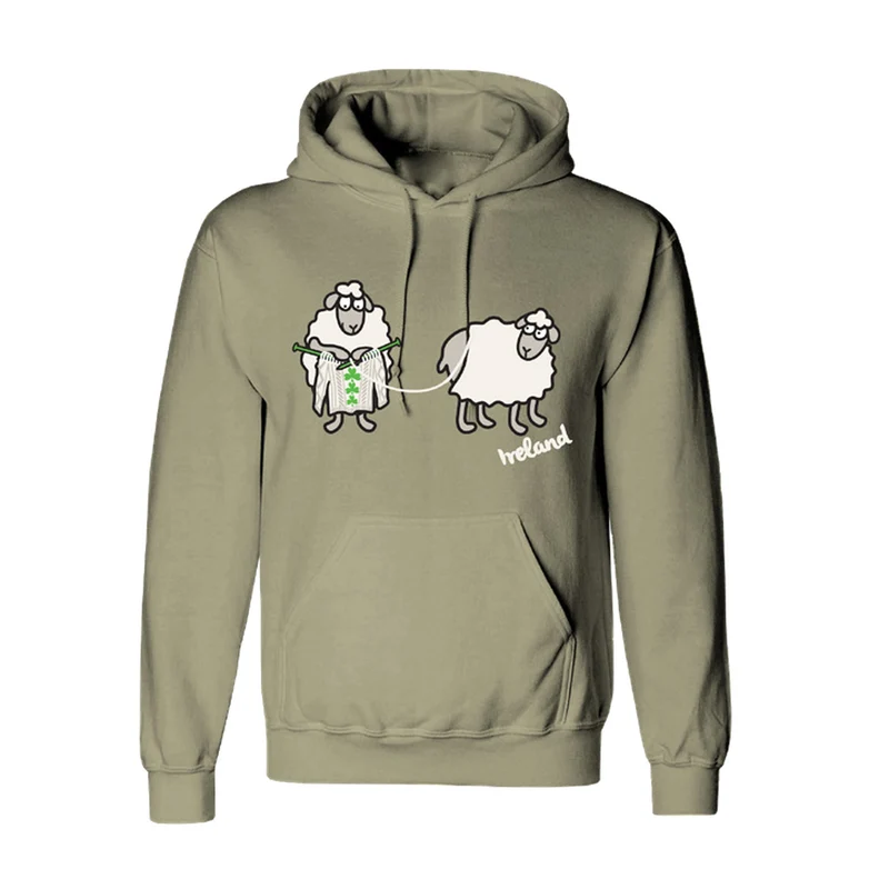 Funny Irish Sheep Hoodie – Ireland Knitting Sheep Graphic Pullover (Unisex)