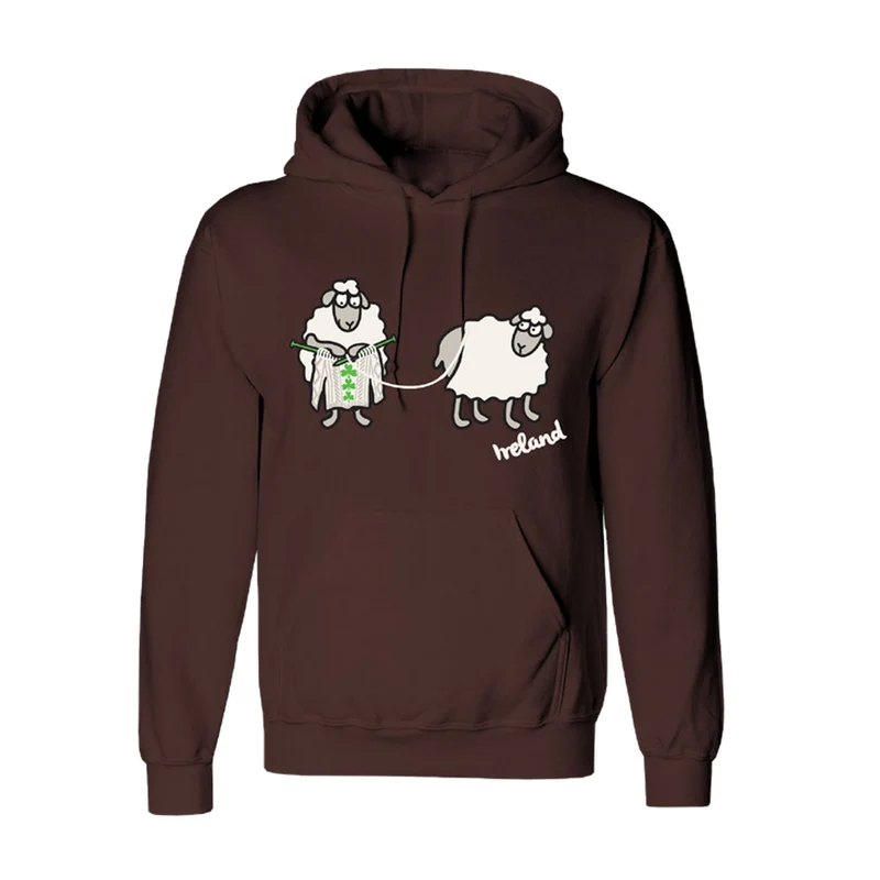 Funny Irish Sheep Hoodie – Ireland Knitting Sheep Graphic Pullover (Unisex)
