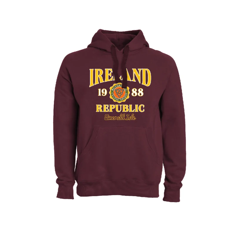 Ireland Republic Hoodie – Vintage 1988 Celtic Crest Pullover (100% Cotton, Unisex)