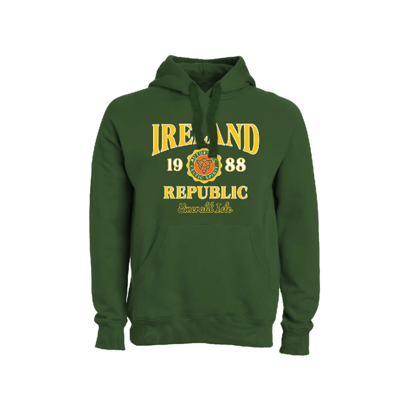 Ireland Republic Hoodie – Vintage 1988 Celtic Crest Pullover (100% Cotton, Unisex)