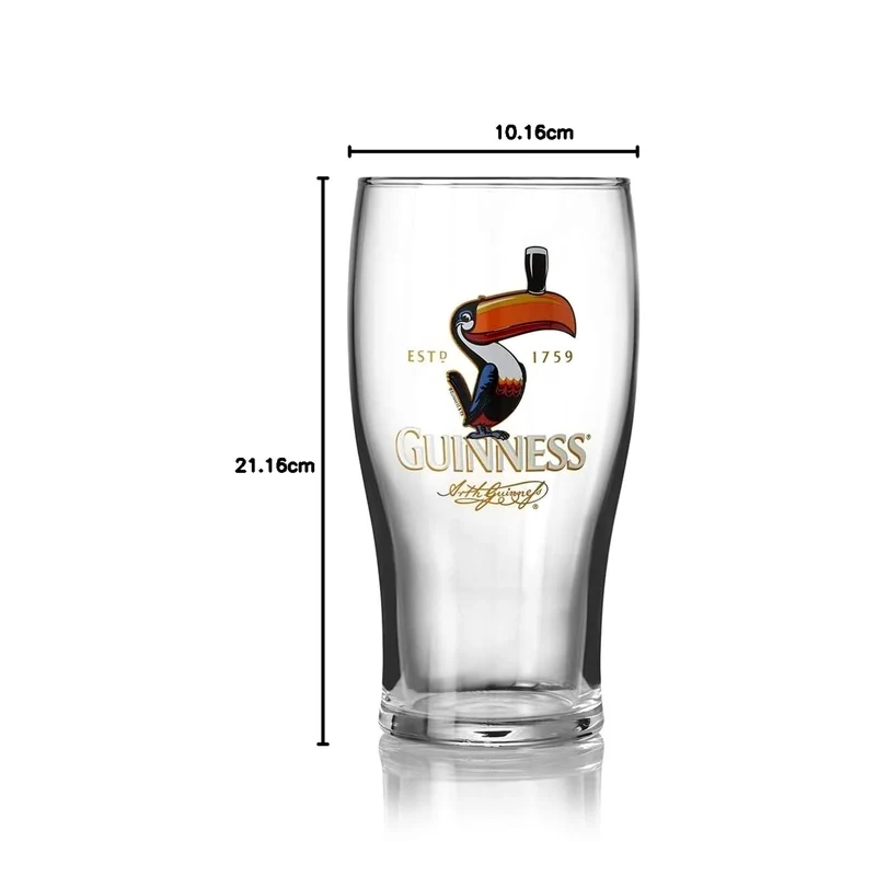 Guinness Toucan Pint Glass Set – Pack of 2 Official Guinness Pint Glasses
