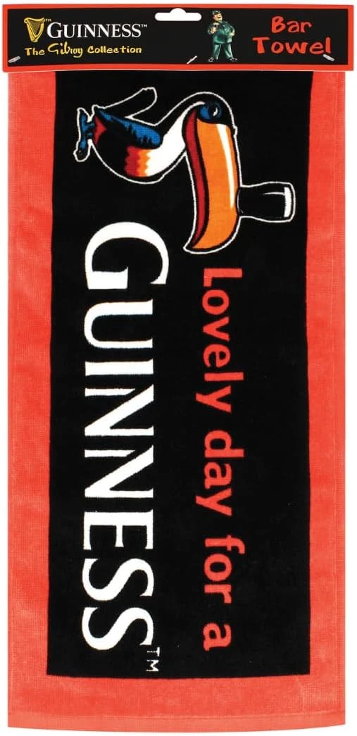 Guinness Toucan Bar Towel – “Lovely Day for a Guinness” Official Gilroy Collection Tea Towel