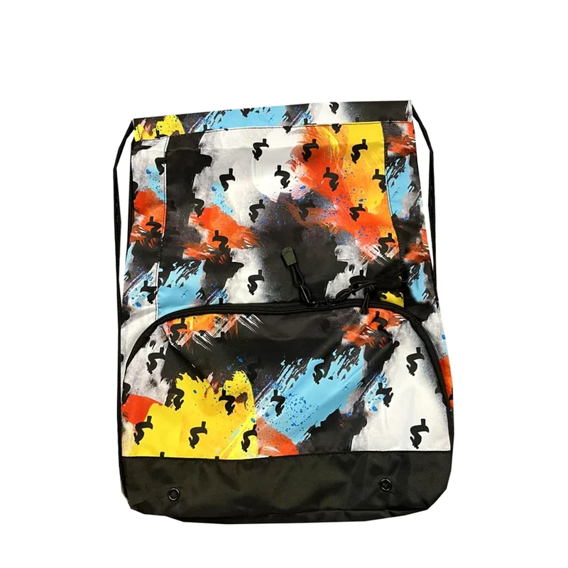 Guinness Drawstring Backpack with Harp Pattern – Abstract Multicolor Gym & Day Bag