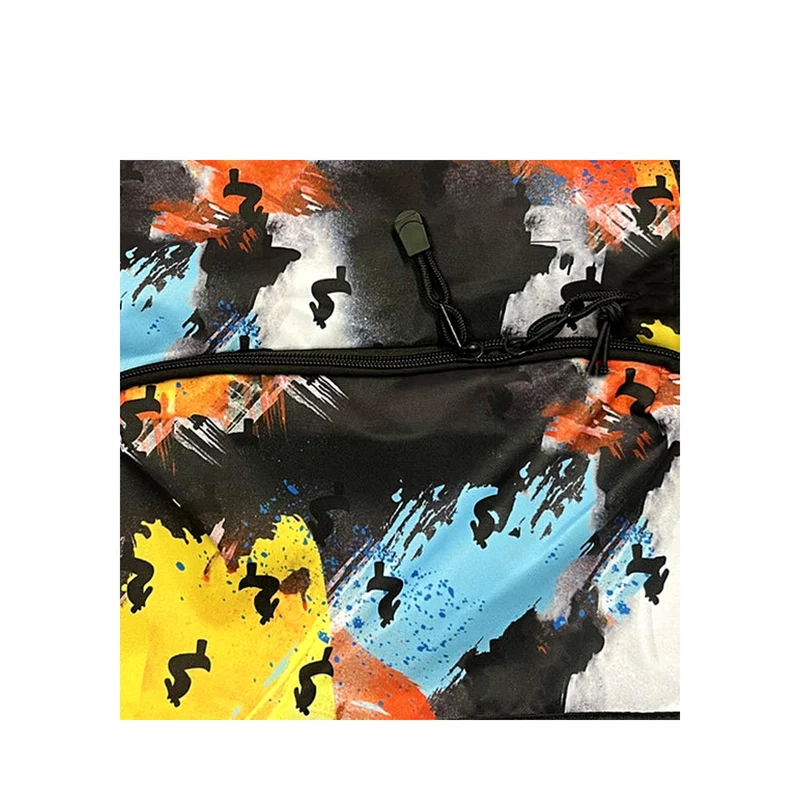 Guinness Drawstring Backpack with Harp Pattern – Abstract Multicolor Gym & Day Bag