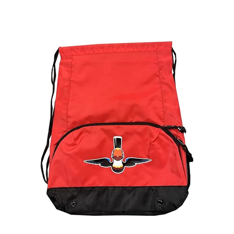 Guinness Red Drawstring Backpack with Toucan Logo – Lightweight Gym & Travel Bag