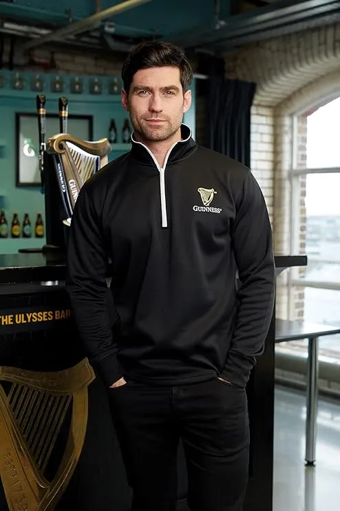 Guinness Black Quarter-Zip Pullover Top