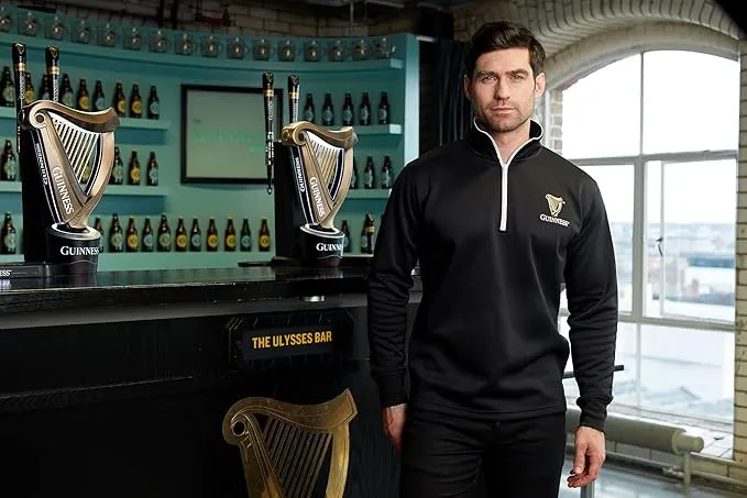 Guinness Black Quarter-Zip Pullover Top