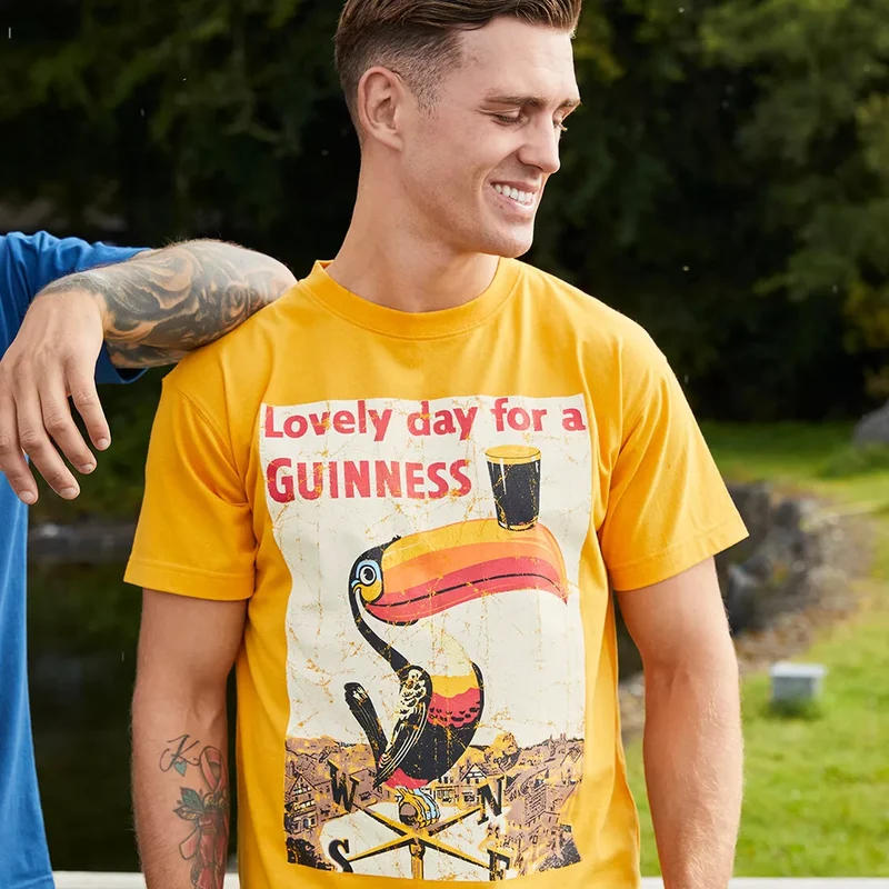 Guinness Graphic T-Shirt – “Lovely Day for a Guinness” Toucan Design Tee