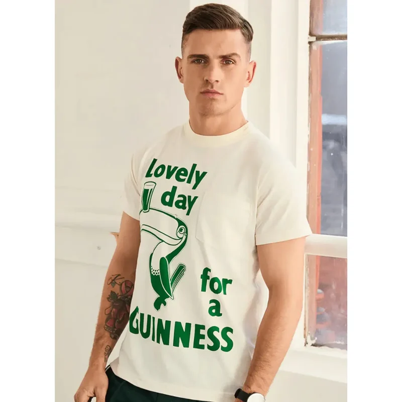 Guinness Graphic T-Shirt – “Lovely Day for a Guinness” White Tee