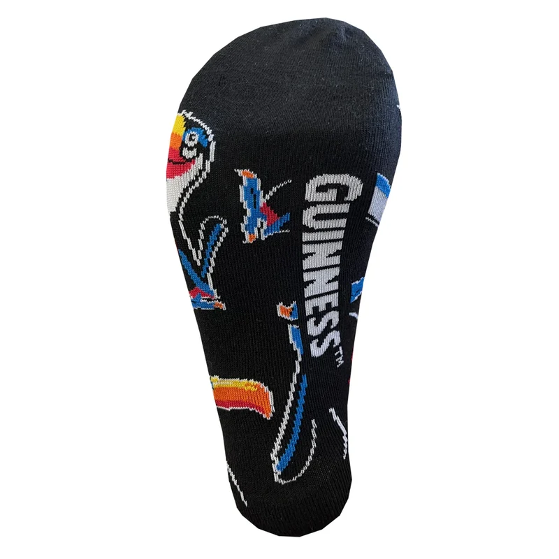 Toucan Crew Socks – Black with Colorful Tropical Bird Design