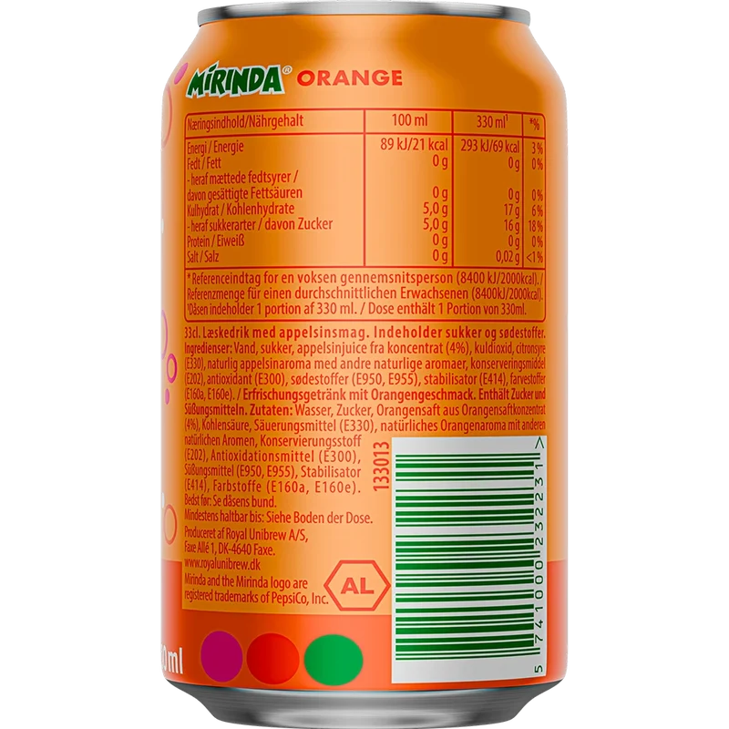 Mirinda Orange 24x0,33L Dose zzgl. DPG Pfand