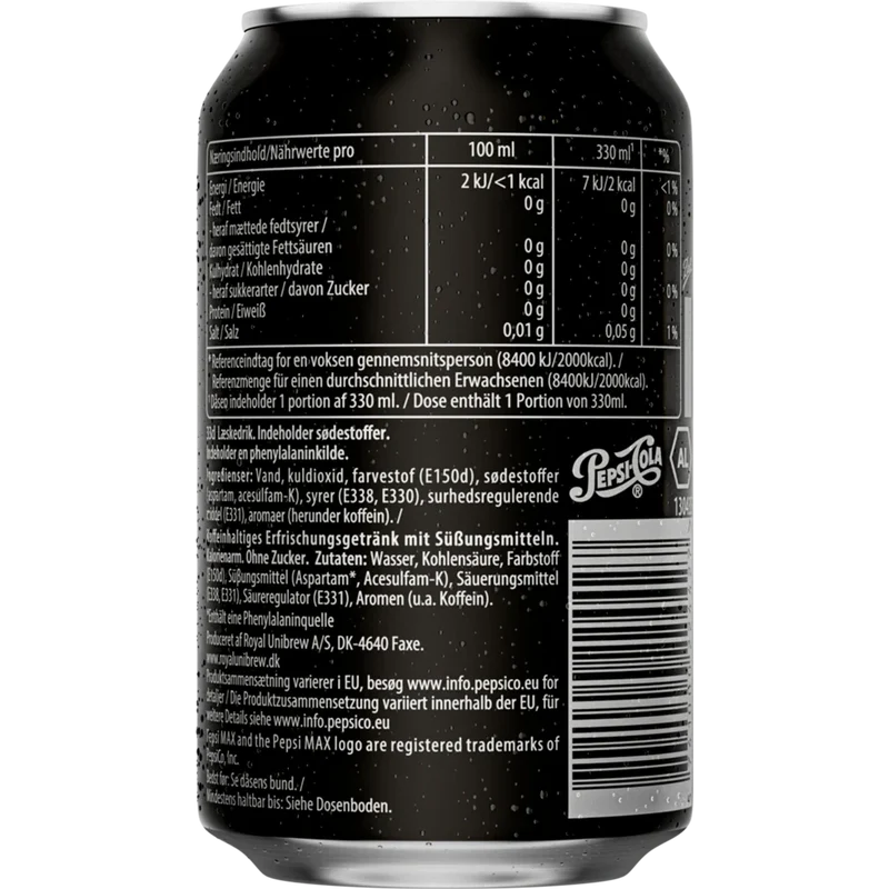 Pepsi Max 24x0,33 Dose zzgl. DPG Pfand