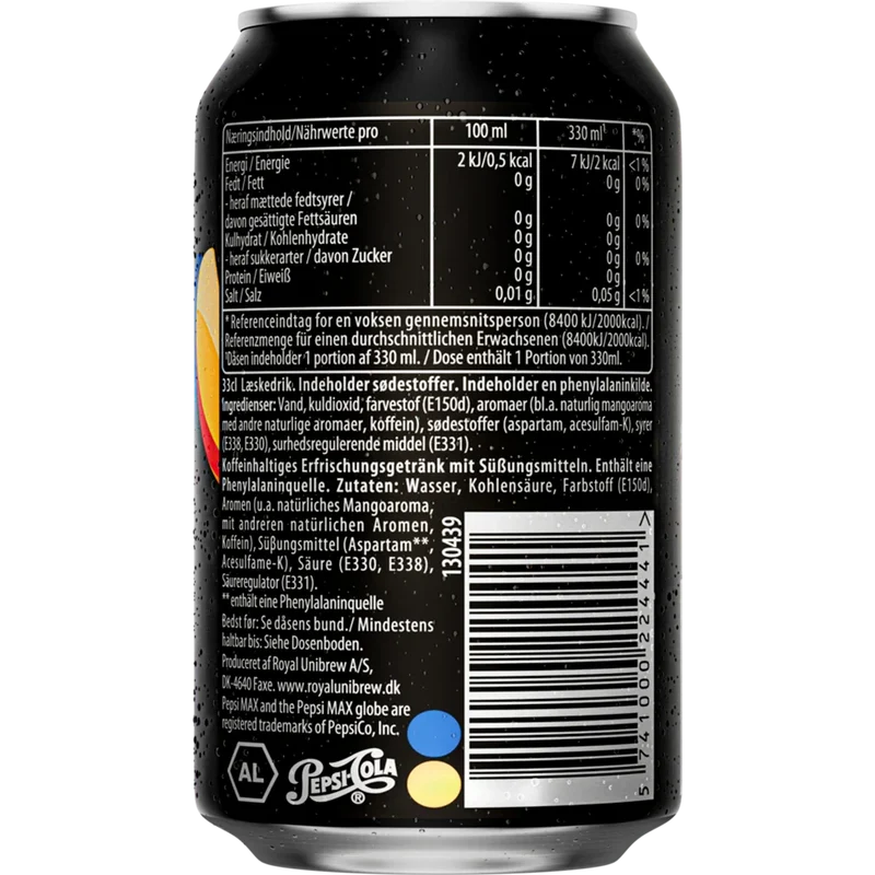Pepsi Max Mango 24x0,33L Flasche zzgl. DPG Pfand