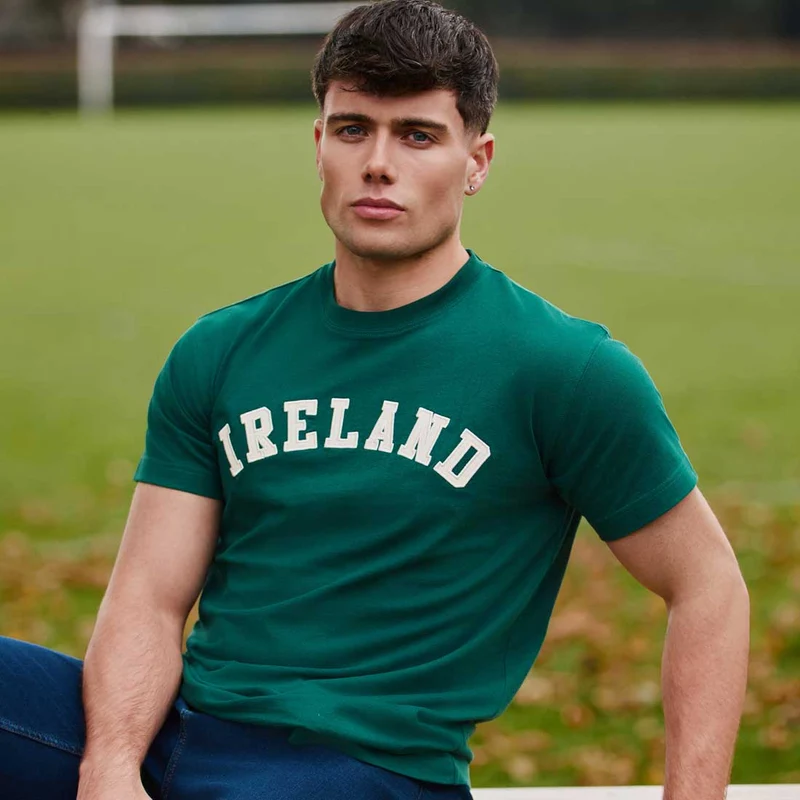 Men's Ireland Evergreen and Cream Appliqué T-shirt