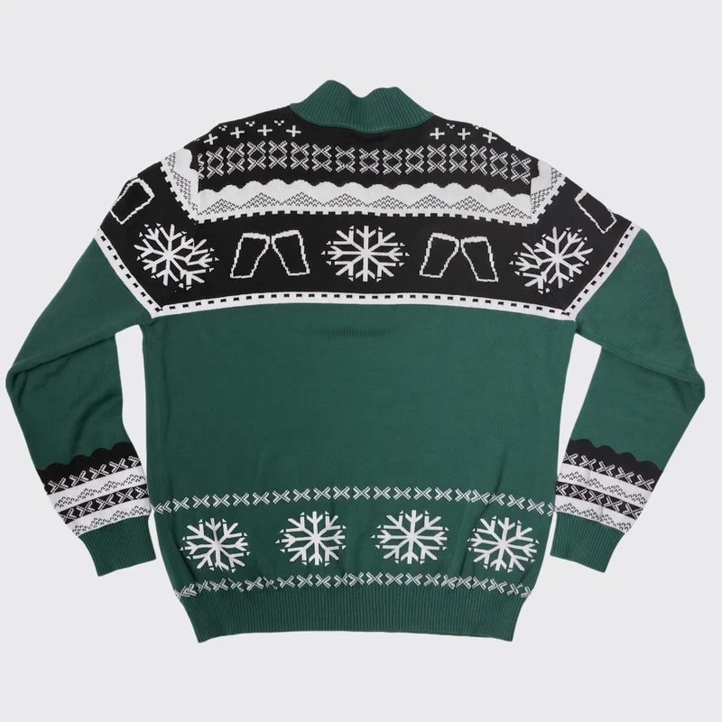 Guinness Holiday Quarter Zip Sweater - Green & Black