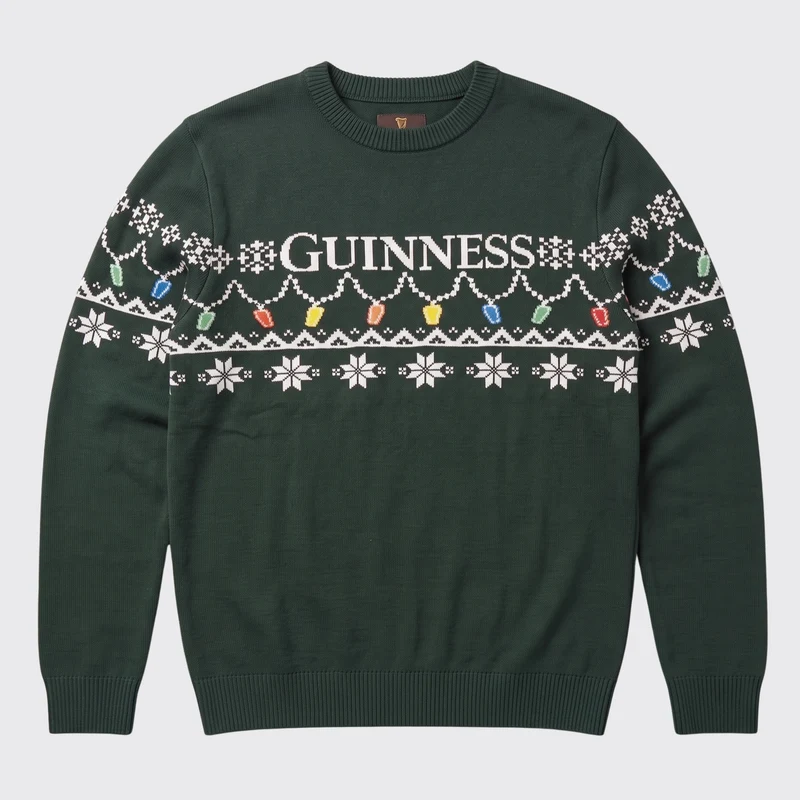 Guinness Holiday Pint Lights Sweater - Green