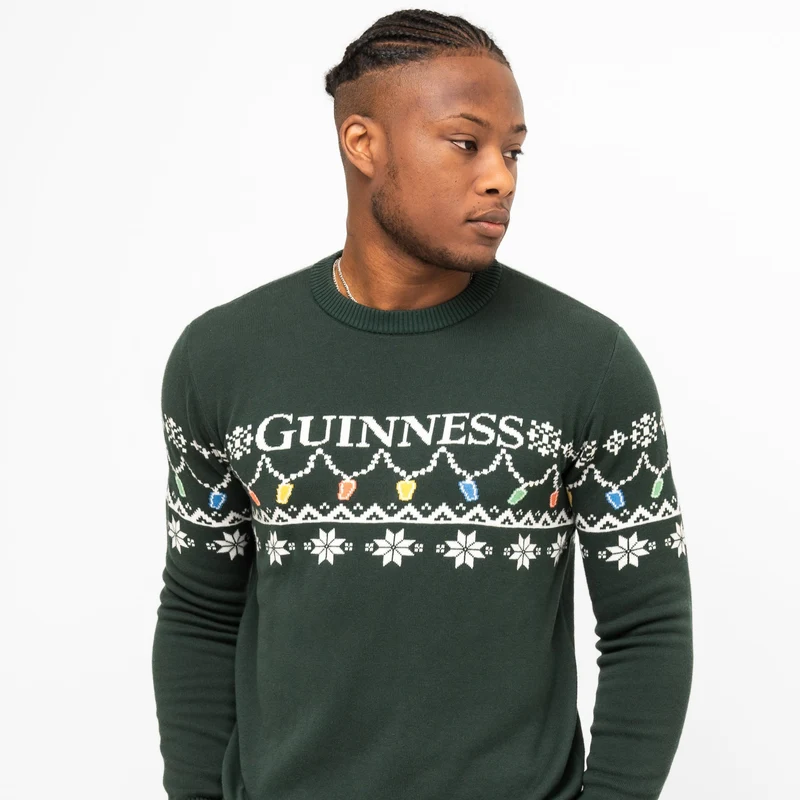 Guinness Holiday Pint Lights Sweater - Green