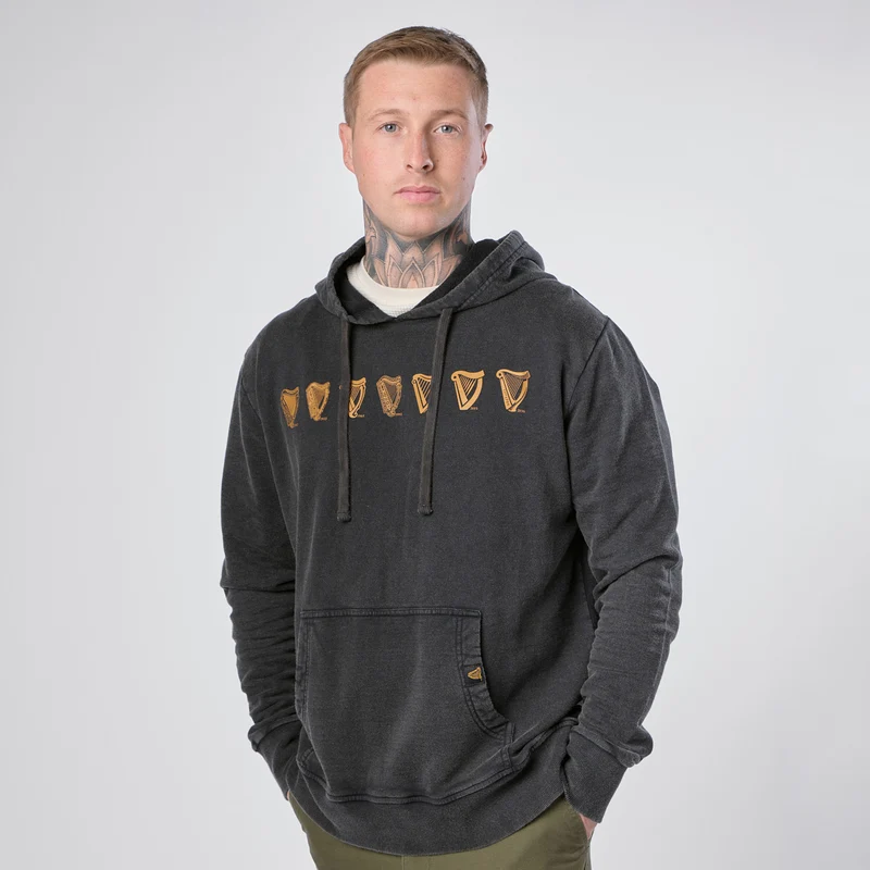 Guinness Evolution of the Harp Distressed Hoodie – Black