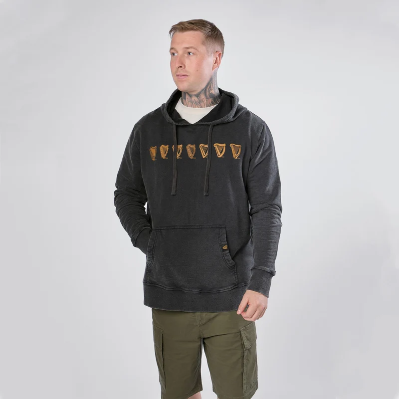 Guinness Evolution of the Harp Distressed Hoodie – Black