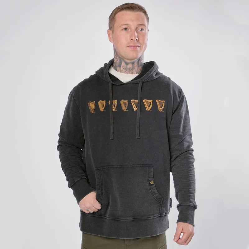 Guinness Evolution of the Harp Distressed Hoodie – Black