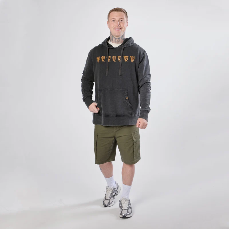 Guinness Evolution of the Harp Distressed Hoodie – Black