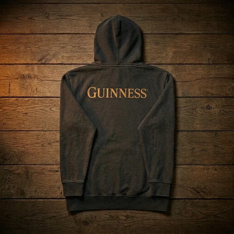 Guinness Evolution of the Harp Distressed Hoodie – Black