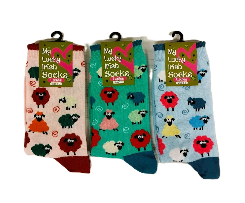Socks, Irish Colorful Sheep socks, 3 pack, mixed colors