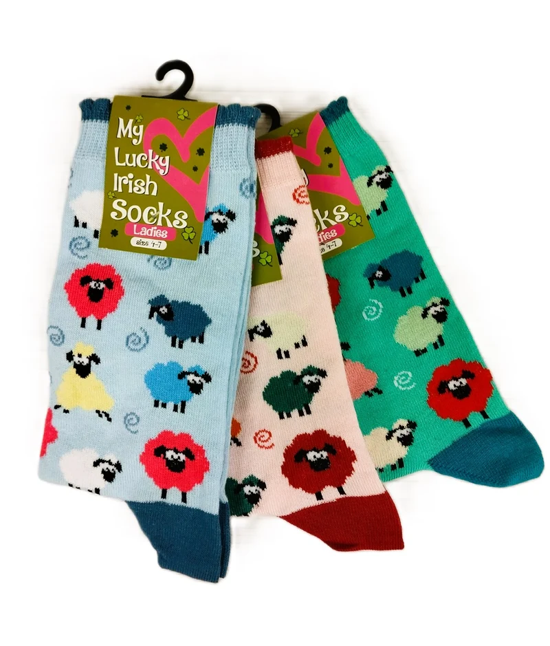 Socks, Irish Colorful Sheep socks, 3 pack, mixed colors