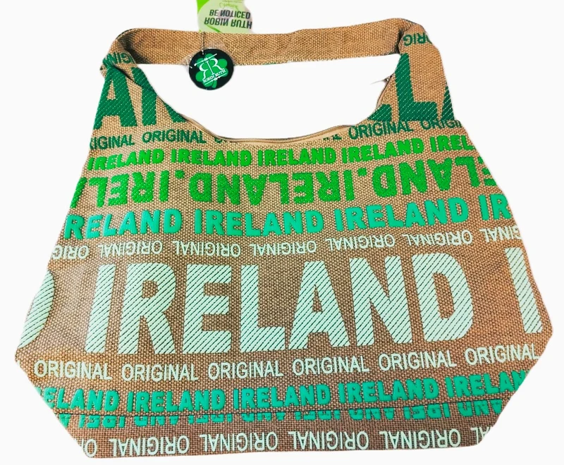Ireland Shoulder Bag, Beige and Green