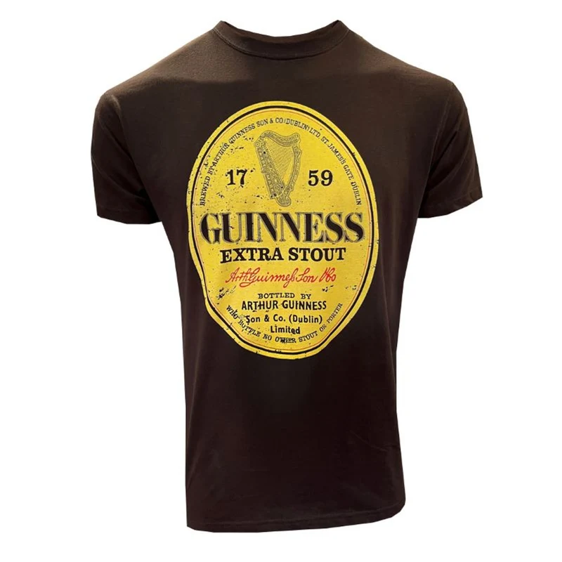 Brown Guinness Trademark Men's T-Shirt, 2XL only