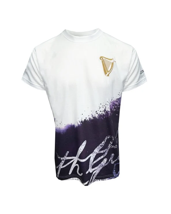Guinness Gradient Harp T-shirt in White and Purple