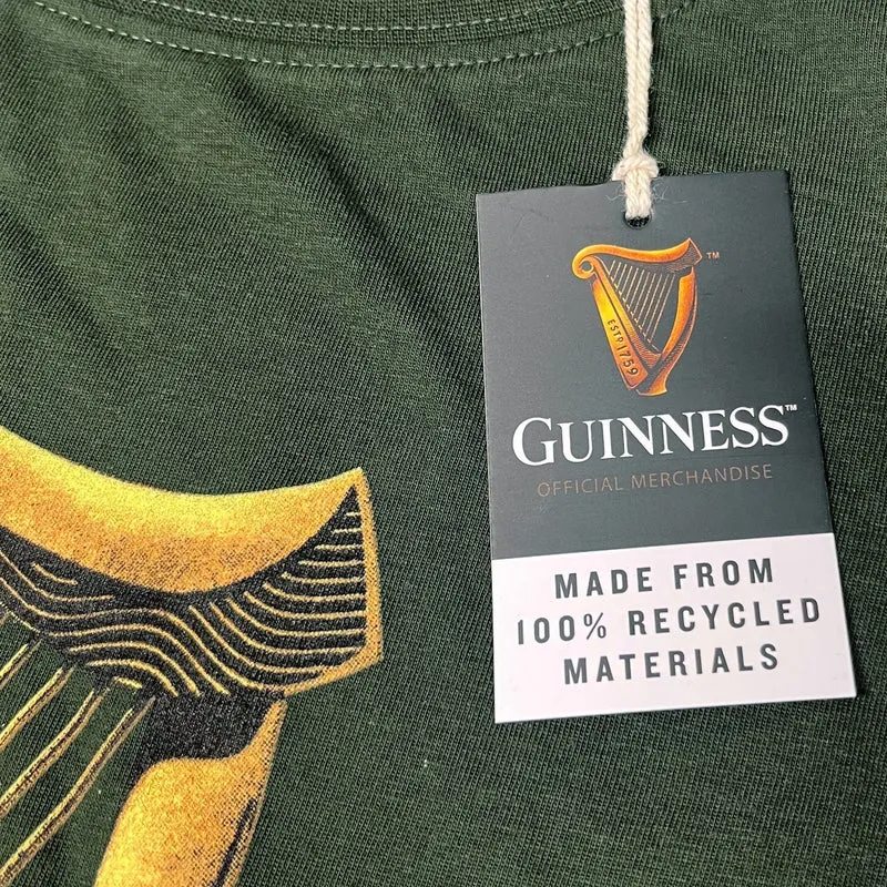 Green Guinness Classic T-Shirt With An Irish Gold Harp Design