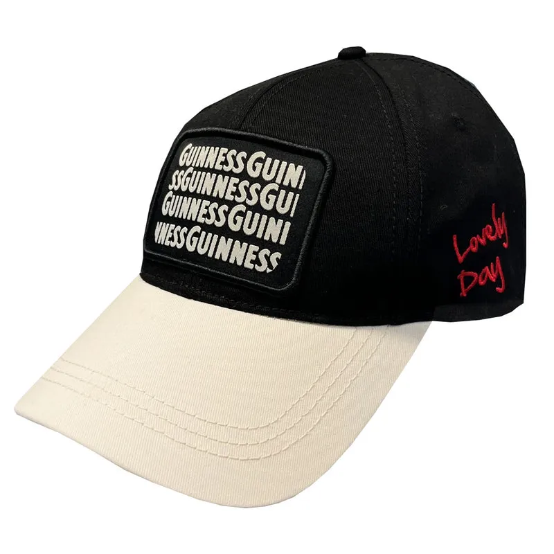 Guinness Black & Cream Woven Badge Baseball Cap, One Size