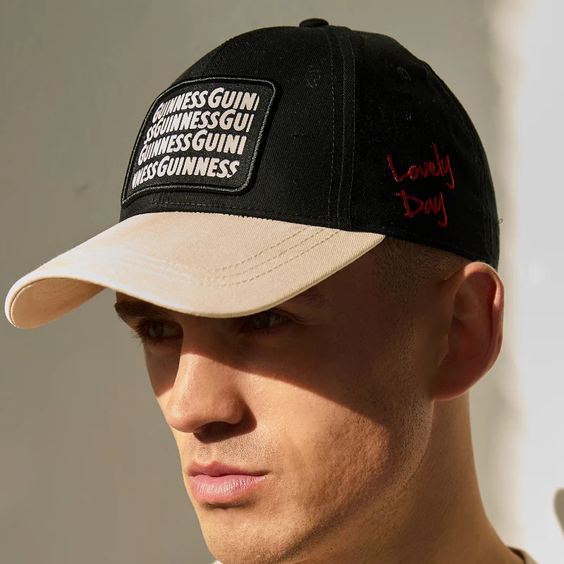 Guinness Black & Cream Woven Badge Baseball Cap, One Size
