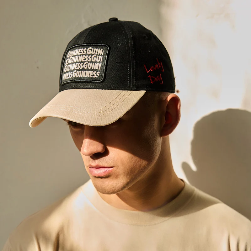 Guinness Black & Cream Woven Badge Baseball Cap, One Size