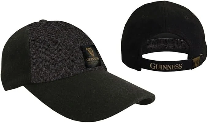 Black Guinness Embossed Tweed Baseball Cap