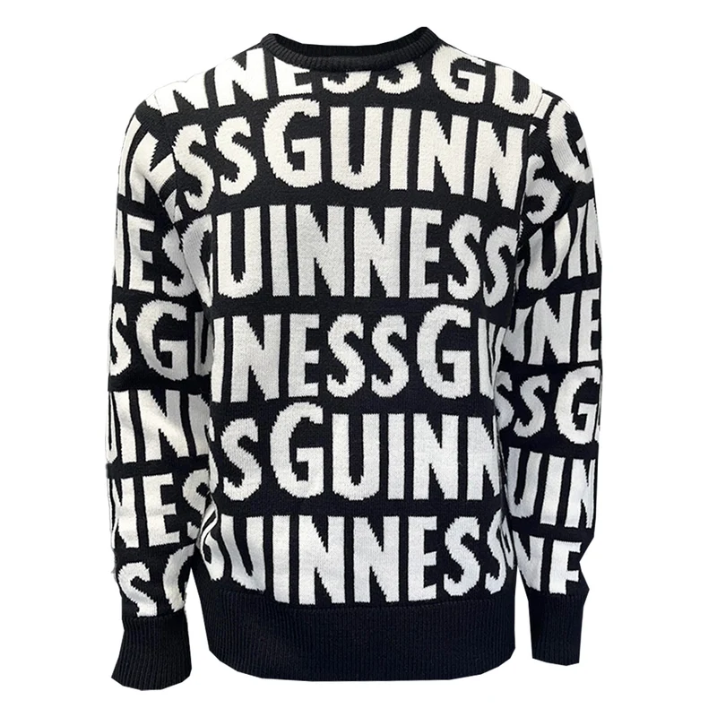 Guinness™ Black and White All-Over Logo chunky Sweater