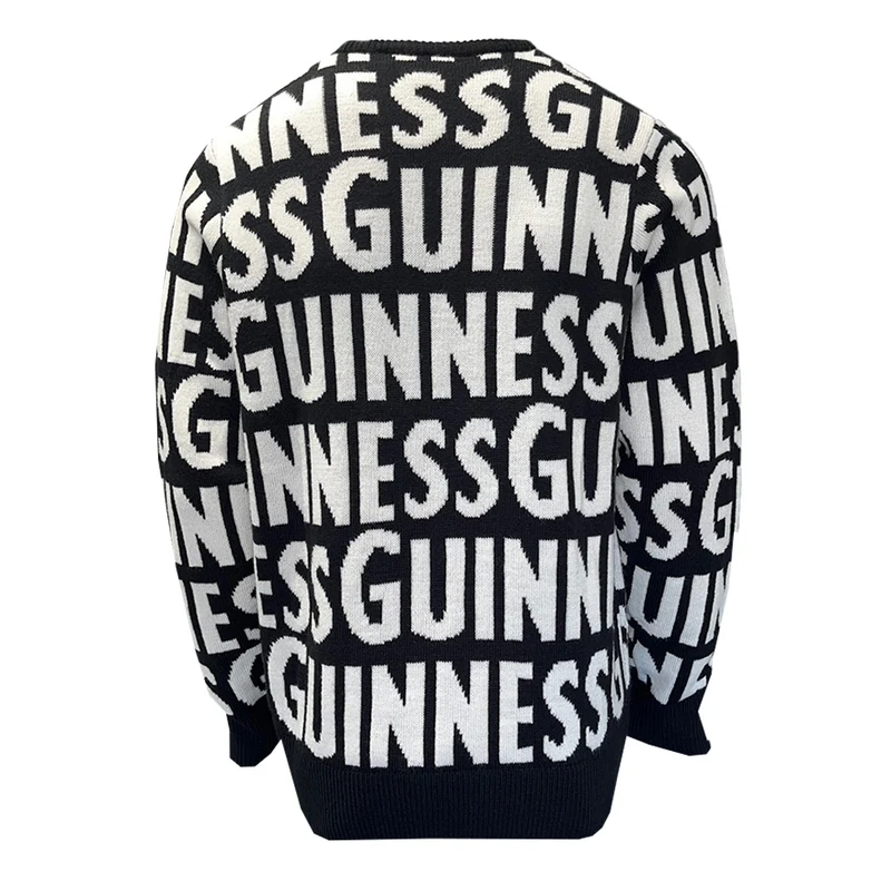 Guinness™ Black and White All-Over Logo chunky Sweater