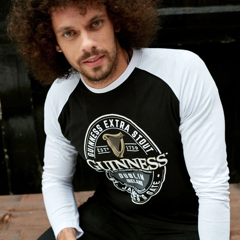 Guinness Extra Stout Black and White Long Sleeve T-Shirt