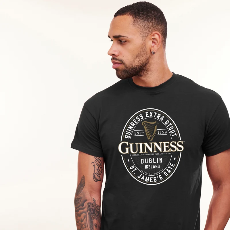 GUINNESS ST JAMES’S GATE LABEL BLACK T-SHIRT