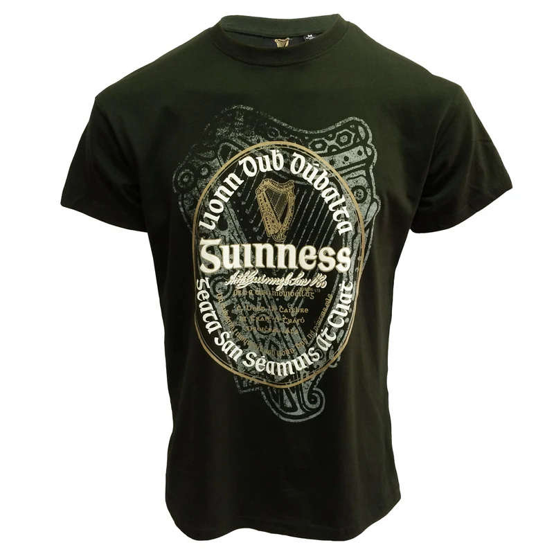 GUINNESS IRISH LABEL BOTTLE GREEN T-SHIRT