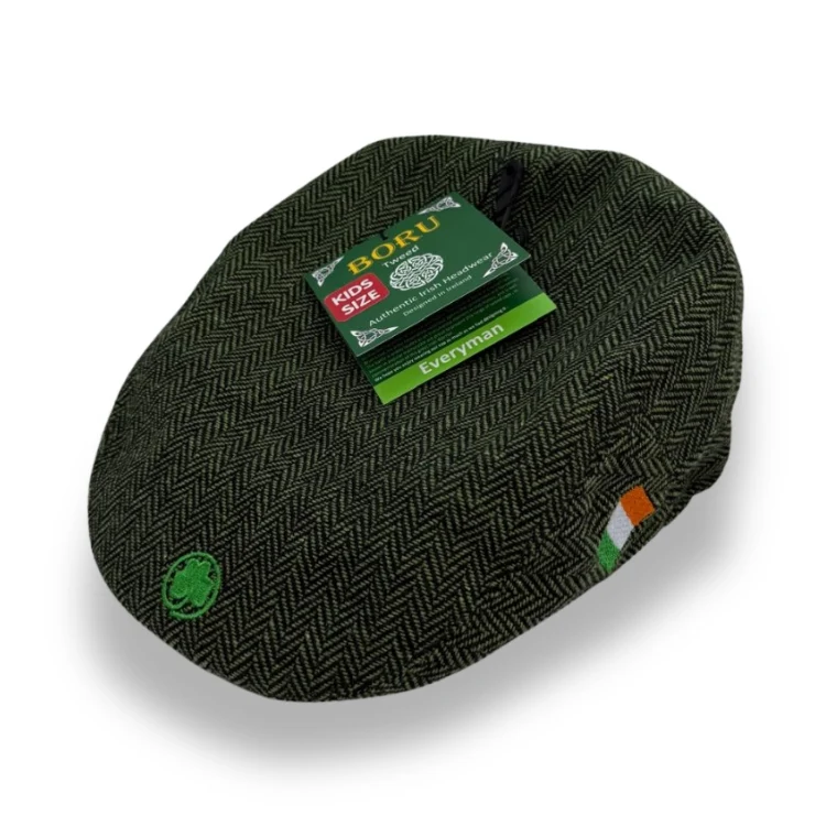 Kids Everyman Tweed Cap Green