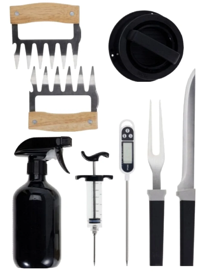 Cookinglife BBQ Pitmaster Set - 8-teilig - Komplettes Grillset für Fleisch & Gemüse