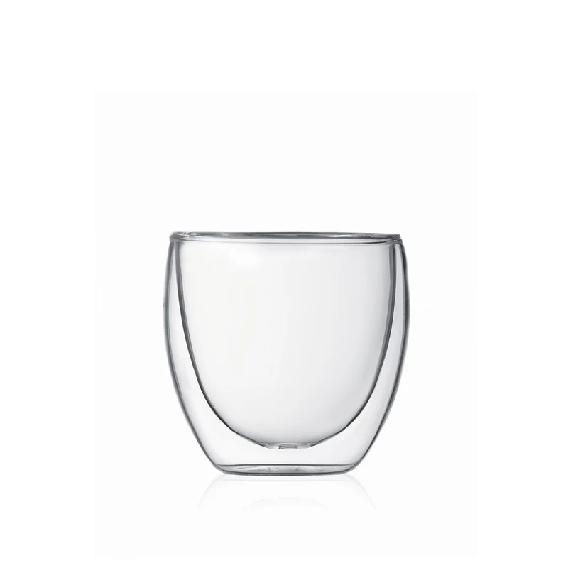 Bodum Doppelwandige Espressogläser Pavina - Patentiertes Ventil - 80 ml - 6 Stück