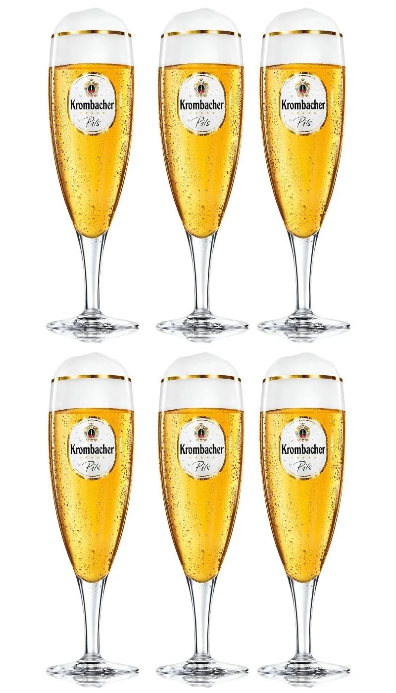 Krombacher Biergläser mit Stiel 300 ml - 6 Stück
