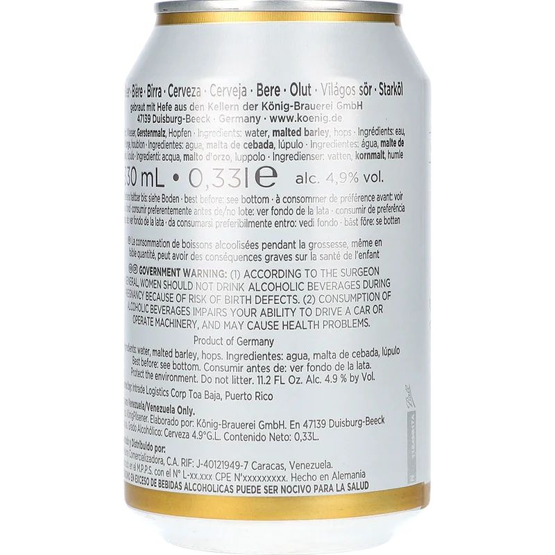 König Pilsener 4,9% 24x 0,33L Dose zzgl. DPG Pfand