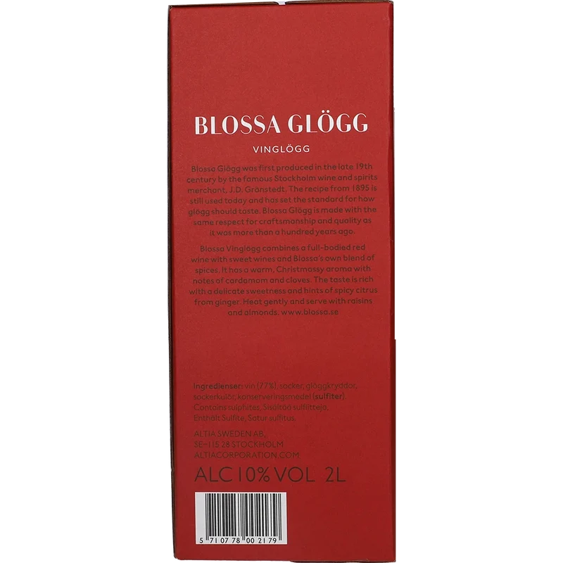 Blossa Glögg Vinglögg 10 % 2L BIB