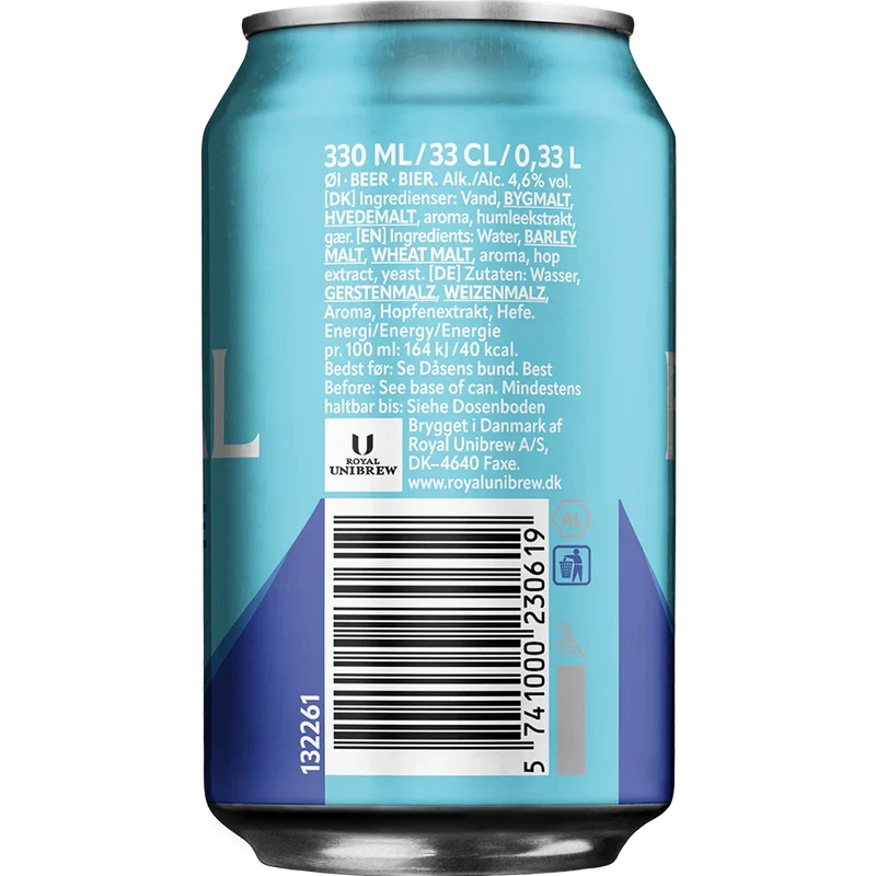 Royal Blanche 4,6% 18x0,33L Dose zzgl. DPG Pfand